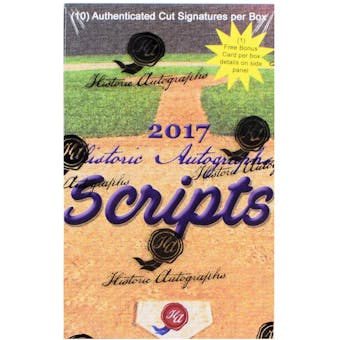 2017 Historic Autographs Scripts Baseball Hobby Box