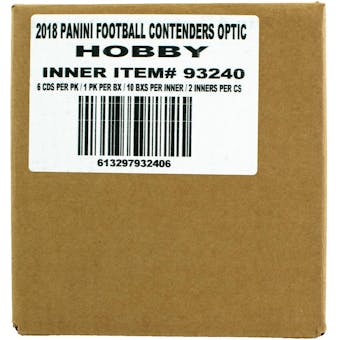 2017 Panini Contenders Optic Football Hobby 10-Box Case