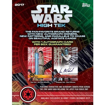 2017 Topps Star Wars High Tek Hobby 12-Box Case- DACW Live 12 Spot Box Draft Break #1