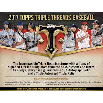 2017 Topps Triple Threads Baseball 9-Box Case- DACW Live 30 Spot Random Team Break w/ Kevin O'Neil from Topps