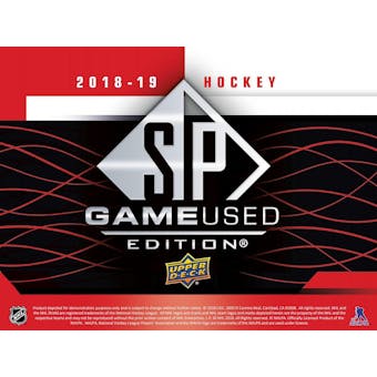 2018/19 Upper Deck SP Game Used Hockey 10-Box Case- New Year 31 Team Random Break #2