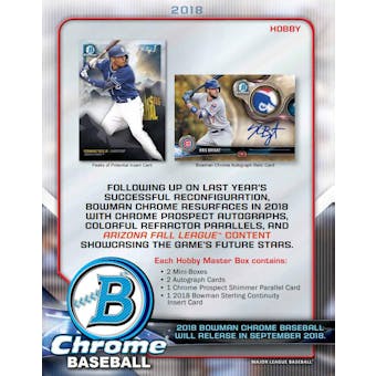 2018 Bowman Chrome Baseball Hobby Case- 12-Box Case- DACW Live 6 Spot Random Division Break #1