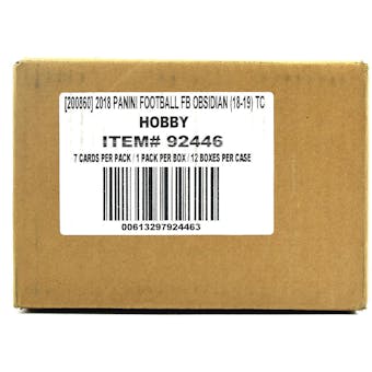 2018 Panini Obsidian Football Hobby 12-Box Case