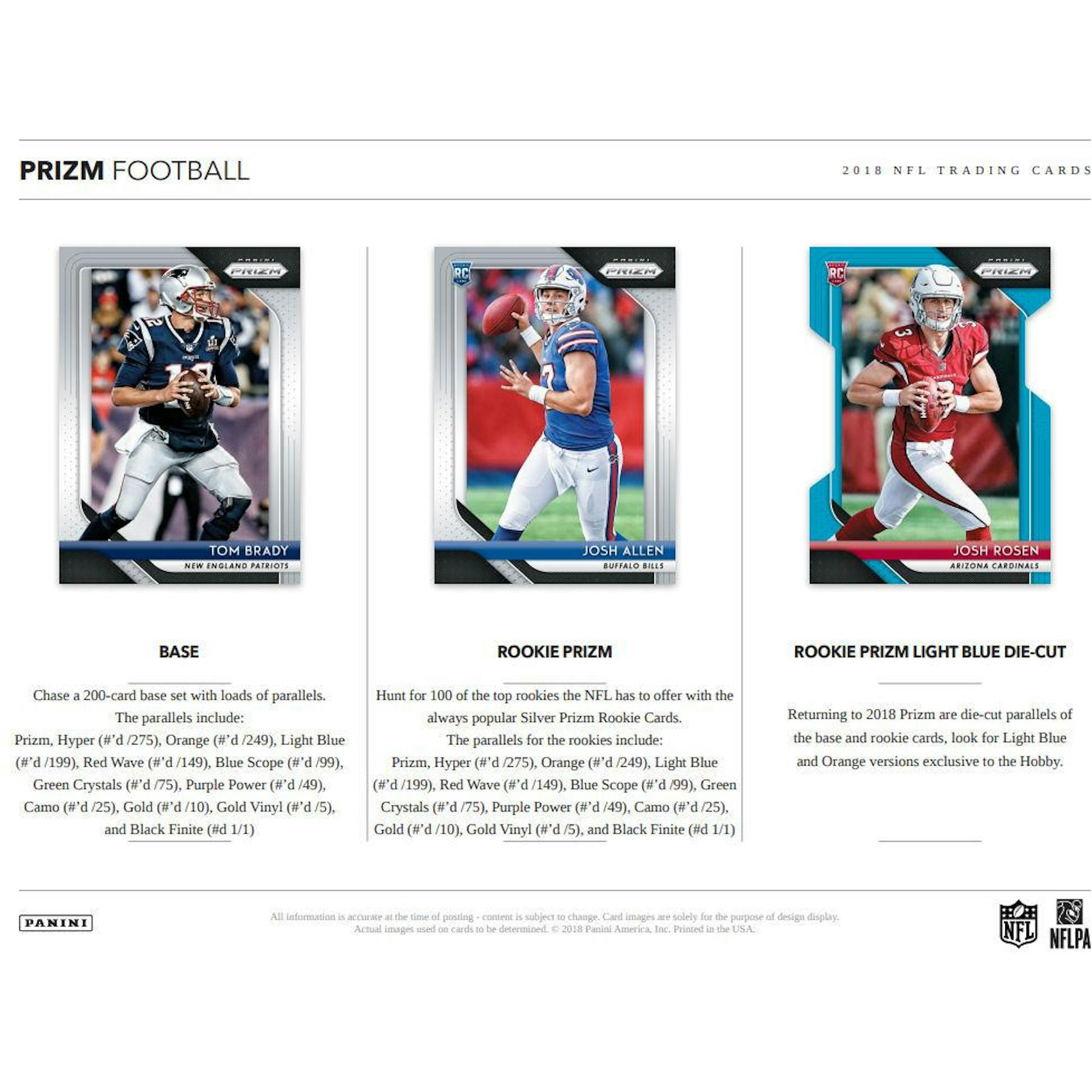 2018 Panini Prizm Football Hobby Box Da Card World
