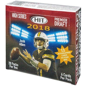 2018 Sage Hit Premier High Series Football Hobby 16-Box Case