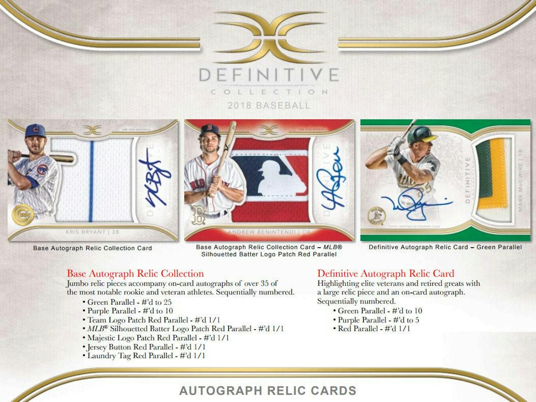 2018 Topps Definitive Collection Baseball Hobby 3-Box Case | DA Card World
