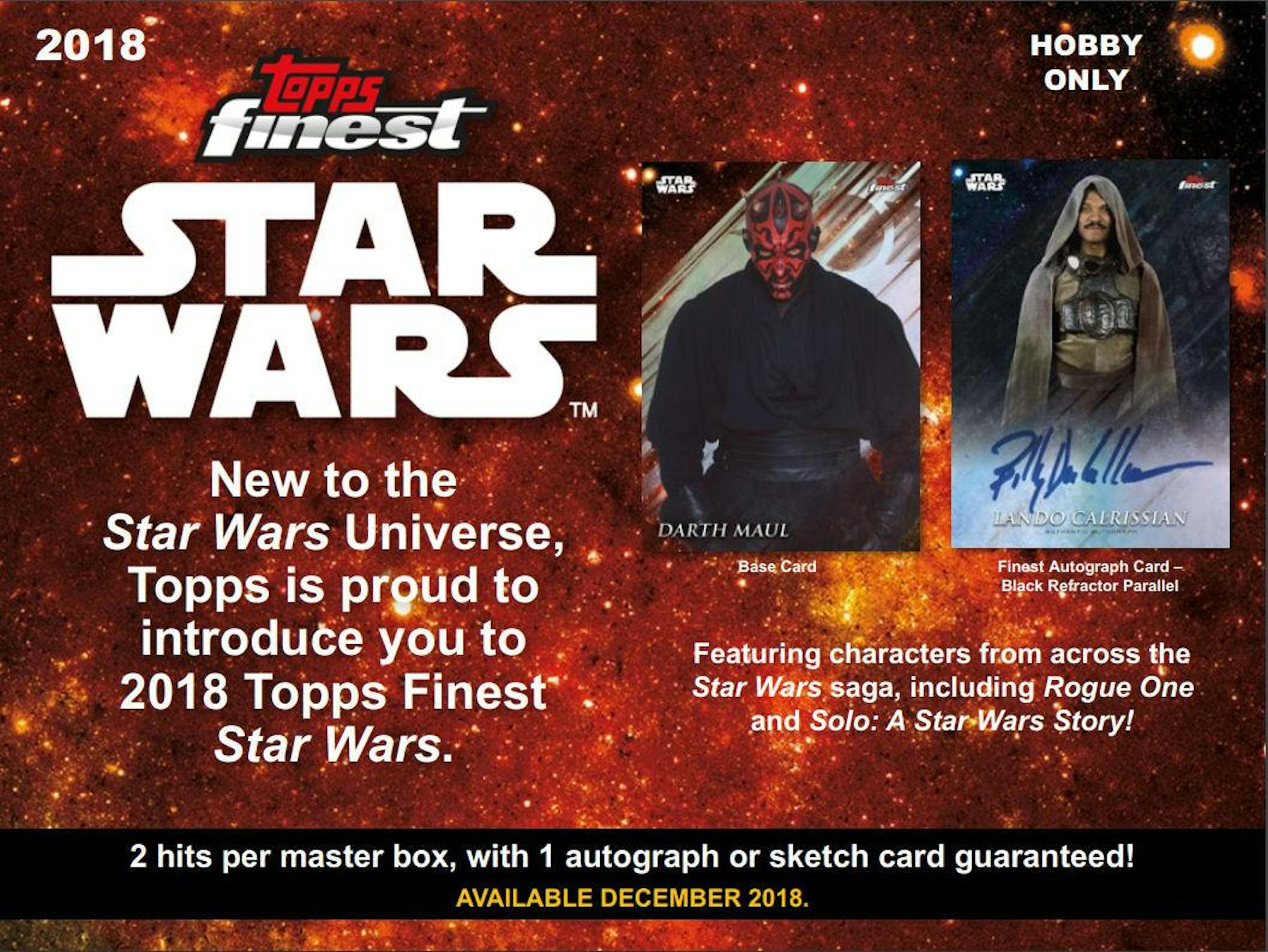 Star Wars Finest Hobby Box (2018 Topps) DA Card World