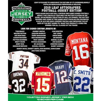 2019 Leaf Autographed Jersey Edition Football Hobby 10-Box Case