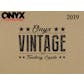2019 Onyx Vintage Baseball Hobby 24-Box Case
