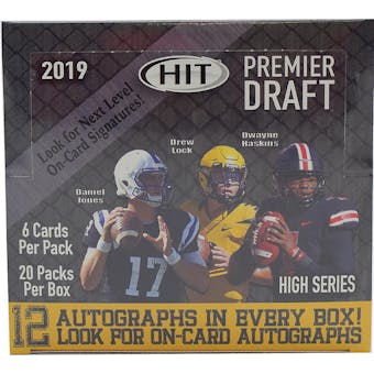 2019 Sage Hit Premier Draft High Series Football Hobby Box