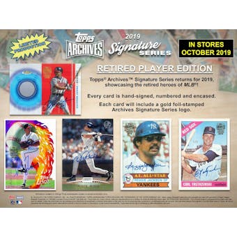 2019 Topps Archives Sig Series Retired Edition Baseball 20-Box Case- DACW Live 20 Spot Random Hit Break #1