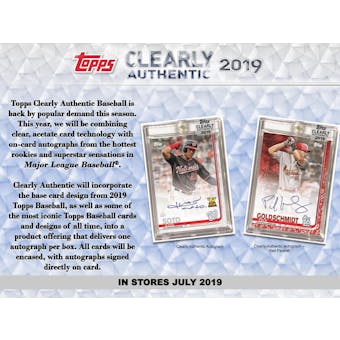 2019 Topps Clearly Authentic Baseball 20-Box Case- DACW Live 6 Spot Random Division Break #2