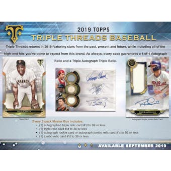 2019 Topps Triple Threads Baseball 9-Box Case- DACW Live 30 Spot Pick Your Team Break #2