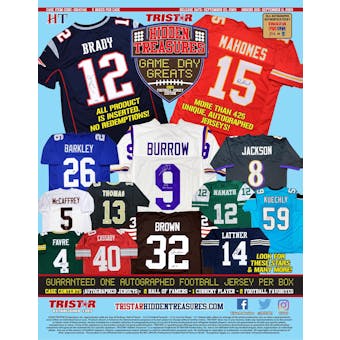 2020 TriStar Game Day Greats Autographed Jersey Series 3 Football Hobby 5-Box Case