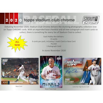 2020 Topps Stadium Club Chrome Baseball Hobby 2-Box Lot - SHIPS EARLY DECEMBER