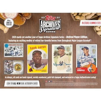 2020 Topps Archives Sig Series Retired Edition Baseball 20-Box Case- DACW Live 6 Spot Random Division Break #2