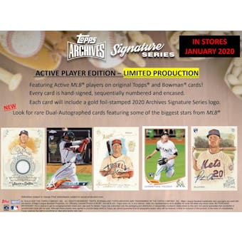 2020 Topps Archives Sig. Series Baseball 20-Box Case- DACW Live 6 Spot Random Division Break #2