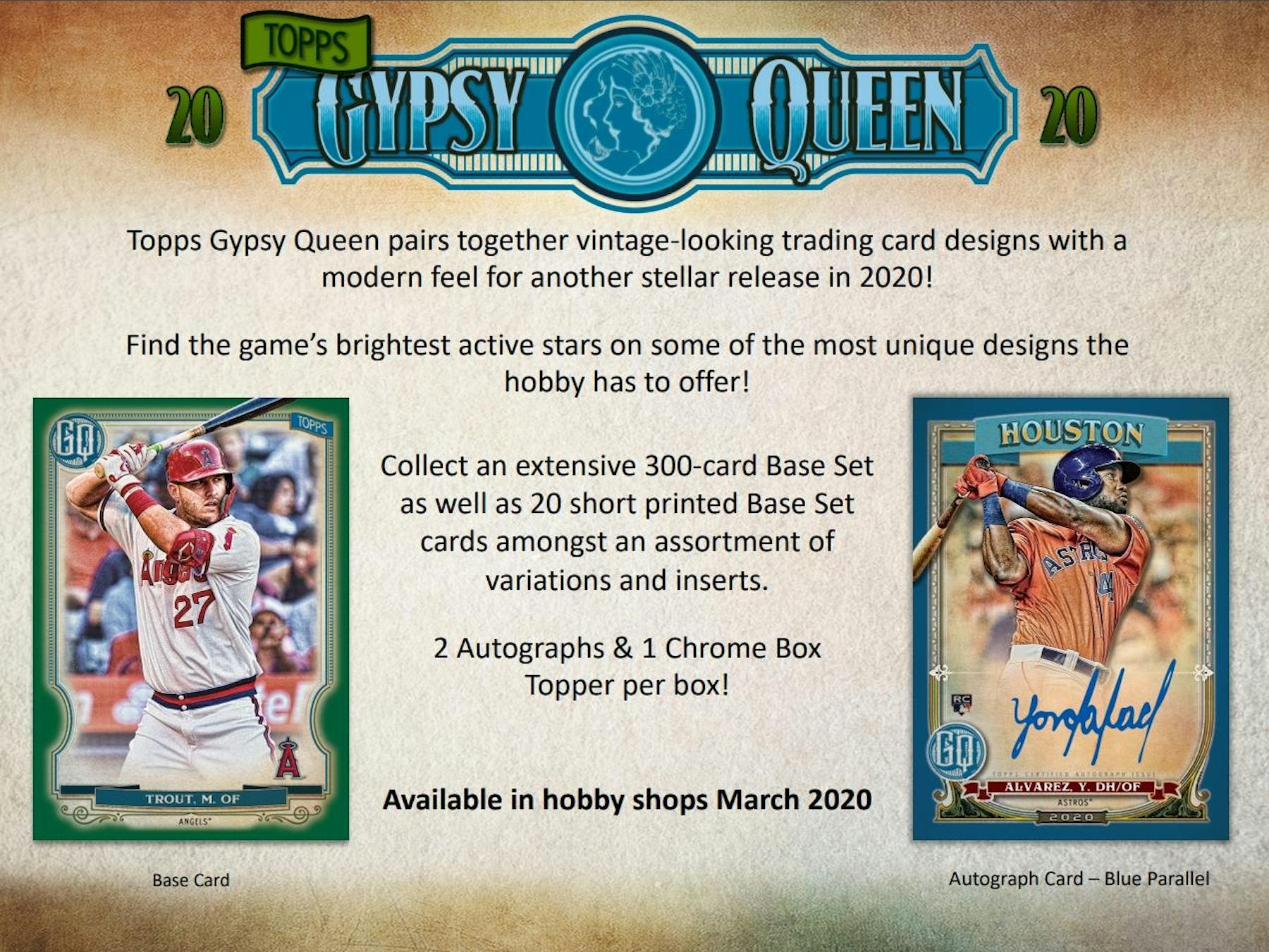 2020 Topps Gypsy Queen Baseball Hobby 10 Box Case Presell