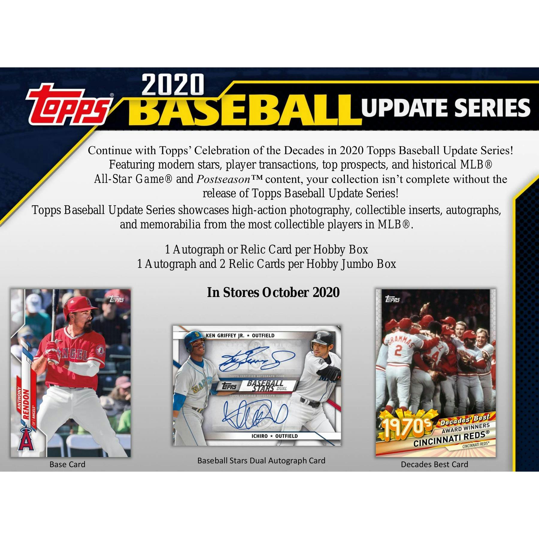 2020 Topps Update Series Baseball Hobby Jumbo 6 Box Case Presell