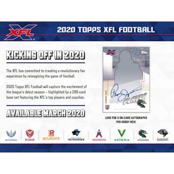 2020 Topps XFL Football Hobby Pack