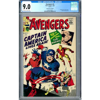 Avengers #4 Gold Record Reprint CGC 9.0 (OW-W) *2020122003*