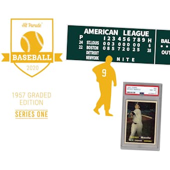 2020 Hit Parade 1957 Topps Baseball Graded Edition - Series 1 - Hobby Box /204 Mantle-Mays-Aaron