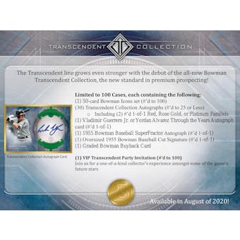 2020 Bowman Transcendent Collection Baseball Hobby Case