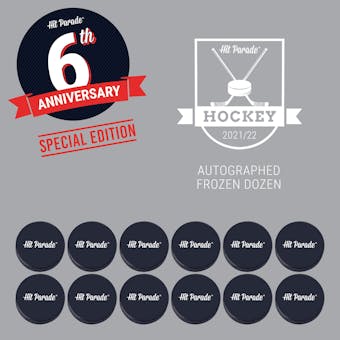 2021/22 Hit Parade Autographed FROZEN DOZEN Hockey Puck Anniversary Series Hobby Box - MacKinnon or Stamkos!!