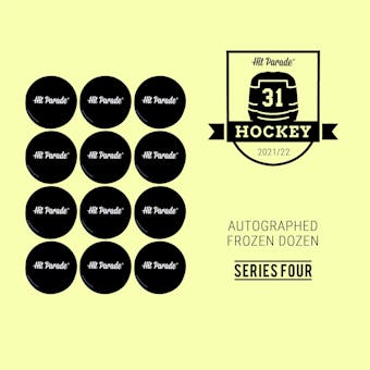 2021/22 Hit Parade Autographed FROZEN DOZEN Hockey Puck Series 4 Hobby Box - Ovechkin, Kucherov & Lundqvist!!