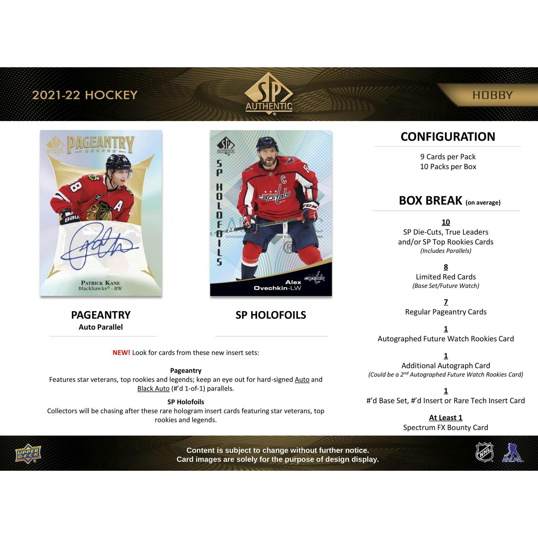 21 22 Upper Deck Sp Authentic Hockey Hobby Box Presell Da Card World 21 22 Upper Deck Sp Authentic Hockey Hobby Box Presell Da Card World