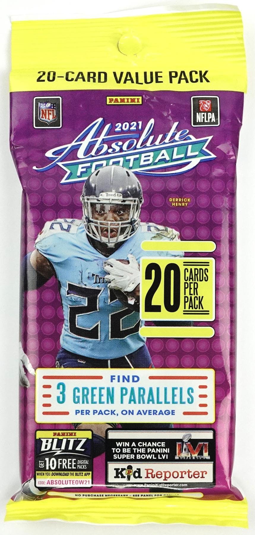 2021 Panini Absolute Football 8-Pack Blaster Box (Green Parallels