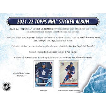 2021/22 Topps NHL Hockey Sticker Collection Album