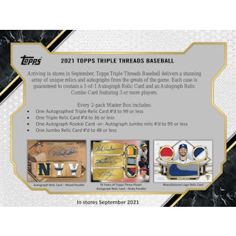 2021 Topps Triple Threads Baseball Hobby 9-Box Case- DACW Live 30 Spot Random Team Break #1