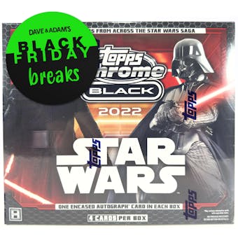 2022 Topps Star Wars Chrome Black Hobby 12-Box Case - Black Friday 12 Spot Random Box Break