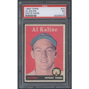 1958 Topps Baseball #70 Al Kaline PSA 5 (EX) *9278