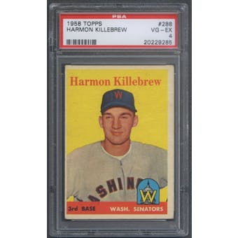 1958 Topps Baseball #288 Harmon Killebrew PSA 4 (VG-EX) *9285
