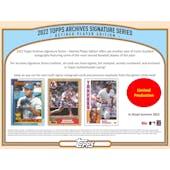 2022 Topps Archives Signature Series Retired Player Edition Baseball Hobby 20-Box Case (Presell)