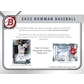 2022 Bowman Baseball Hobby 12-Box Case