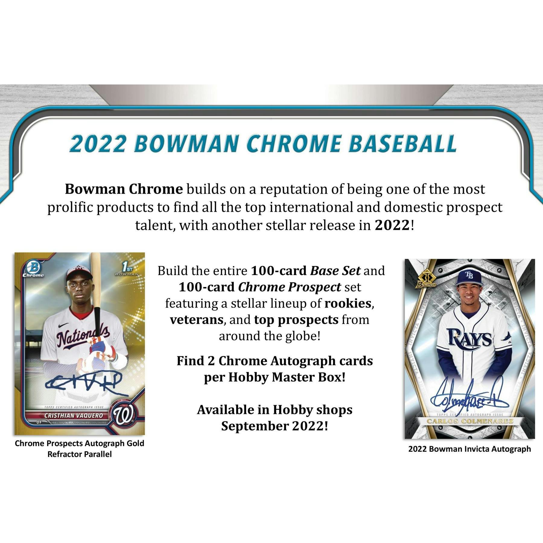 2022 Bowman Chrome Baseball Hobby Box