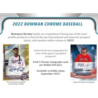 2022 Bowman Chrome Baseball Superfractor Showdown w/ Blez - Five 12-Box HTA Case Random Team Break 3