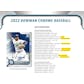 2022 Bowman Chrome Baseball HTA Choice 12-Box Case (Presell)