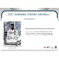 2022 Bowman Chrome Baseball LITE 16-Box Case (Presell)