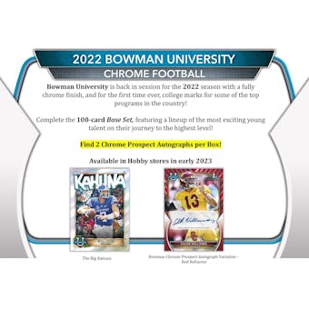 2022 Bowman Chrome University Football Hobby Box (Presell)