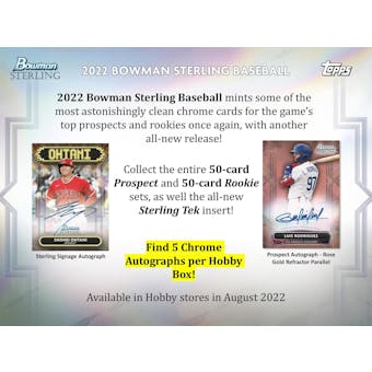 2022 Bowman Sterling Baseball Hobby Box (Presell)