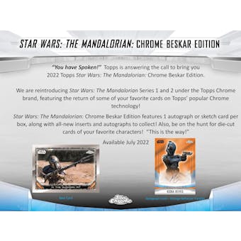 Star Wars The Mandalorian Chrome Beskar Edition Hobby 12-Box Case (Topps 2022) (Presell)