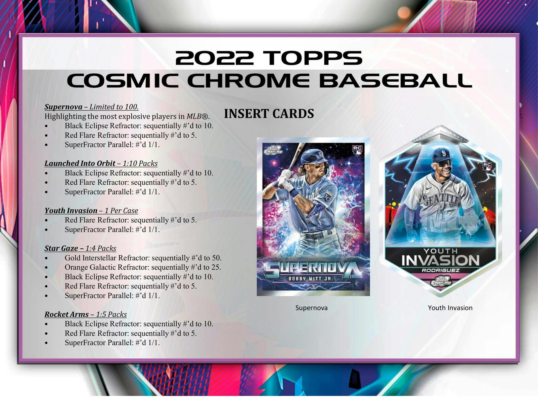 2022 Topps Cosmic Chrome Baseball Hobby Box DA Card World