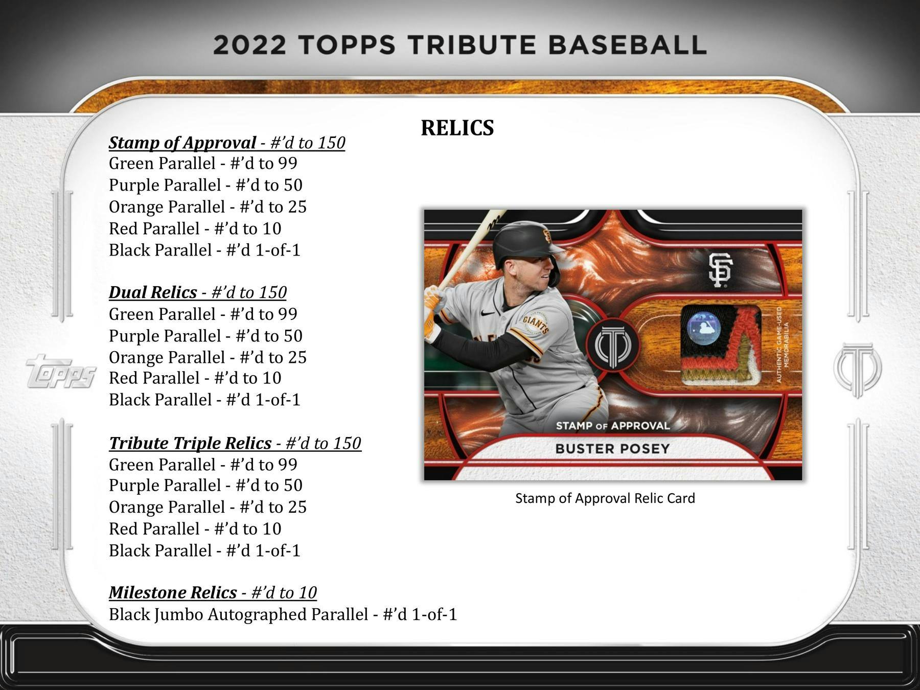 2022 Topps Tribute Baseball Hobby Box DA Card World