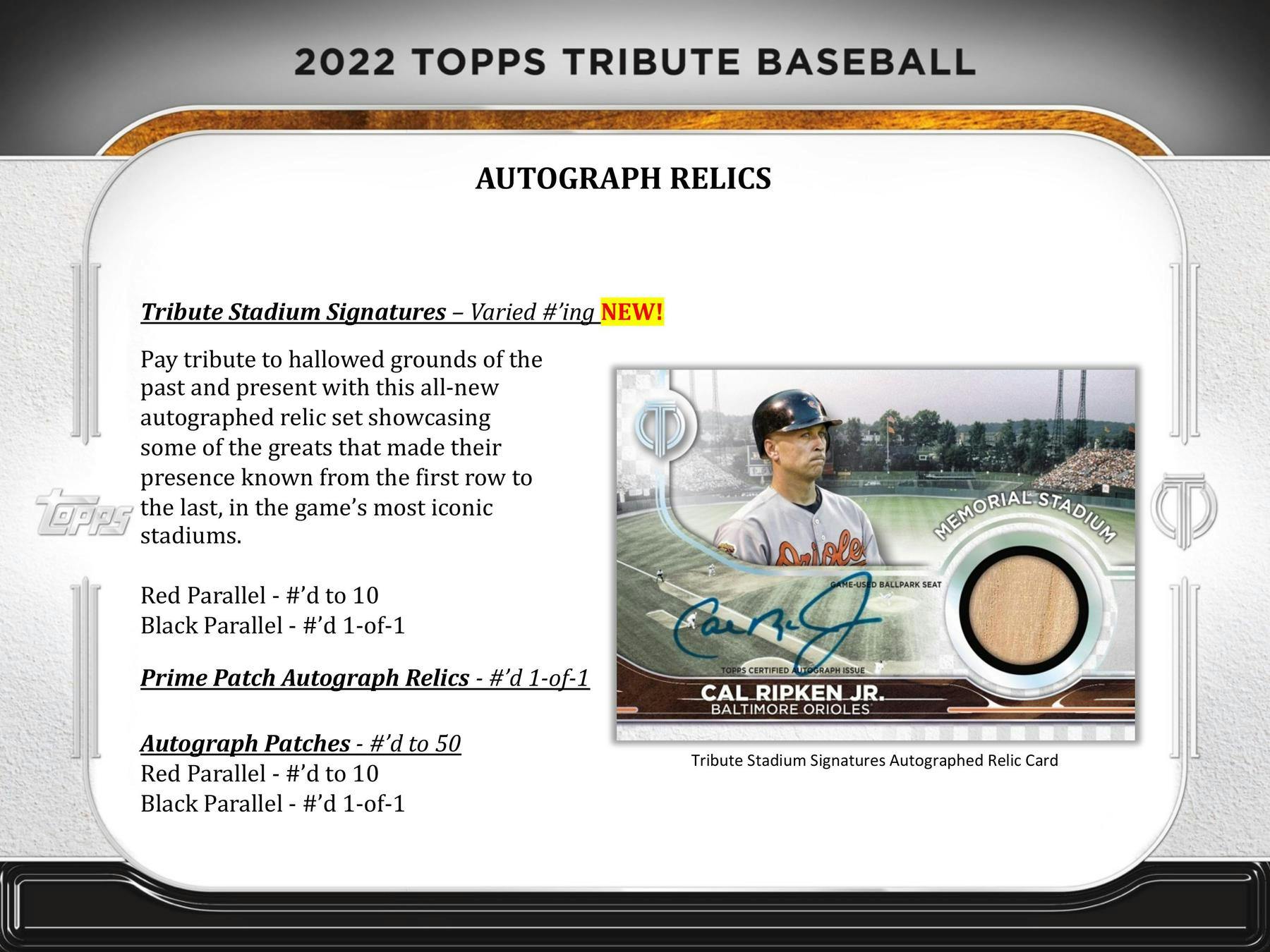 2022 Topps Tribute Baseball Hobby Box DA Card World