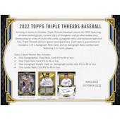 2022 Topps Triple Threads Baseball Hobby Box (Presell)