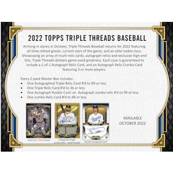 2022 Topps Triple Threads Baseball Hobby 18-Box Case (Presell)